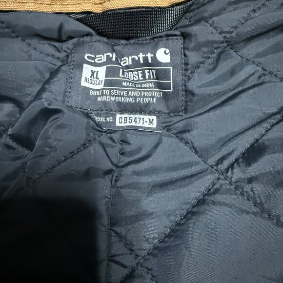 Carhartt Insulated Pants Mens XL Brown Washed Duck Loose Fit Workwear OB5471-M - Picture 3 of 7